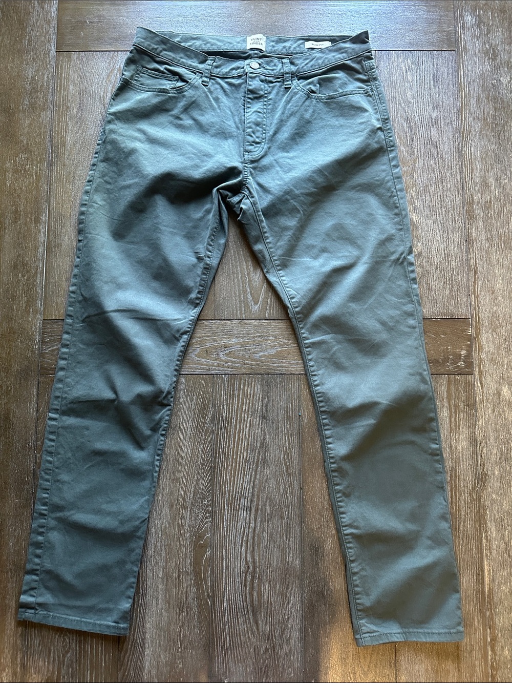 Dark Green Men's Slim Fit Pants - Picture 4 of 5